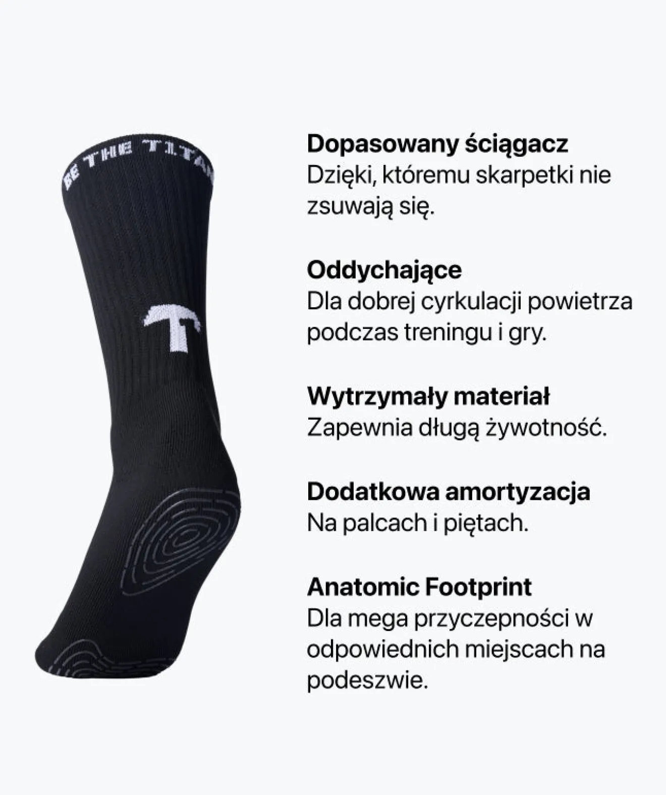 Best Grip Socks - czarne Skarpety I Getry